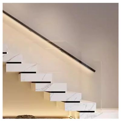 Sxlawesom LED Staircase Handrail Railing Aluminum Handrail Grab Bar with Light, Wall Mounted Handrail Safety Hand Rail for Indoor Outdoor(19.7"/0.5m)