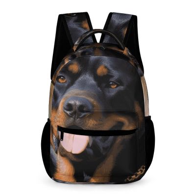 GFLFMXZW Backpack for Women Men Casual Travel Daypacks Rottweiler Dog Rucksuck for Work Cute Laptop Backpack