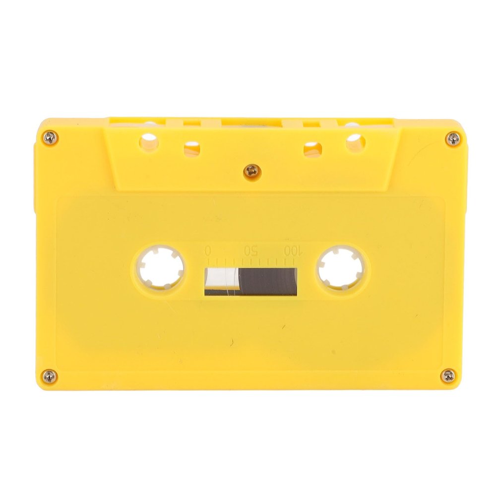Blank Cassette Tape, 45 Minute Premium Sound Empty Cassette Tape with Clear Case for Sound Music Recording (Yellow)