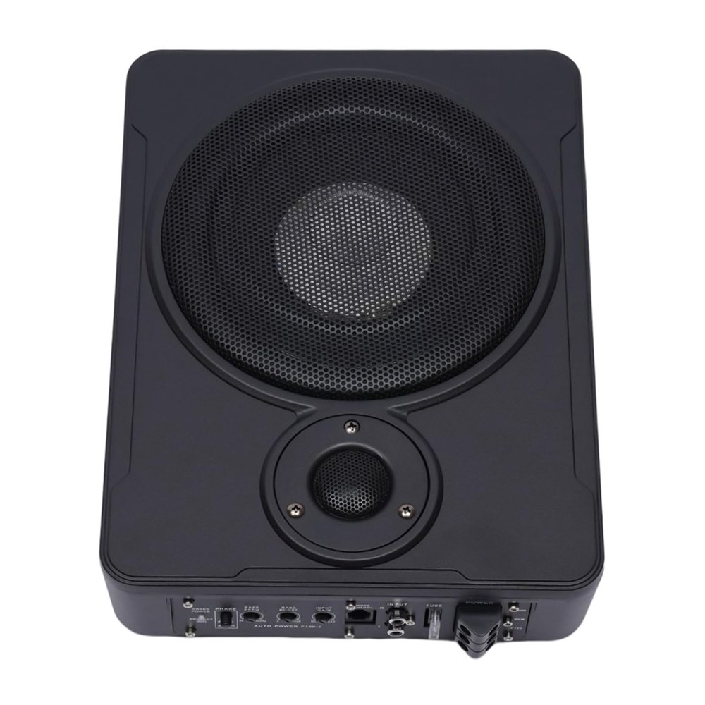 CAIHAOA 600W Car Enclosed Subwoofer, 8Inch Car Under-Seat Active Subwoofer Power Amplifier Sub Bass Speaker Kit, Ultra Slim Under Seat Active Powered Car/Truck Subwoofer