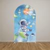 Space Party Backdrop for Astronaut Birthday Kids Science Galaxy Theme Outer Space Star Planet Cosmic Adventure Night Sky Universe Party Decoration Stand Not Included (GX-3230,7.2x4ft) view 2