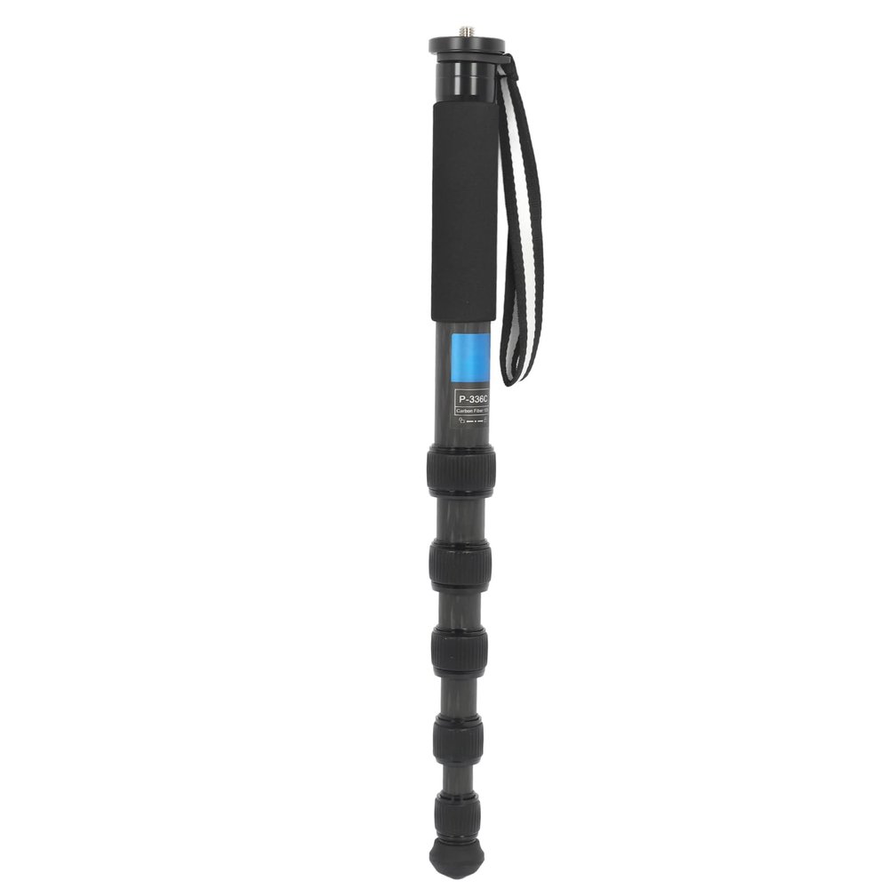 Monopod, Anti Slip Rubber Foot Pad Soft Foam Handle Carbon Fiber Camera Monopod for Phone Live Streaming