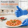 Protectmate Blue Nitrile Food Prep Gloves - 5 Mil Textured, Disposable, Latex Free for Cooking, Catering, Food Service - Small (Box of 100) view 2