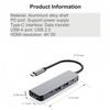 HLOVEL 5-in-1 USB C Hub docking station HDMI 4K USB3.0 and USB2.0 Type C*2 for Computer Laptop USB C Hub view 4