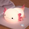 Cute Axolotl Night Light for Kids Bedroom, Animal Silicone Nursery Night Lamp Touch Control Nightlights USB Rechargeable Bedside Lamp for Baby Children Toddlers Girls Gift (Pink Axolotl+1) view 1
