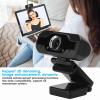 BONKZEBU 1080P Webcam with Microphone, Rotatable Wide Angle USB Camera Support 3D Digital Noise Reduction for Desktop Computer Online Class view 2
