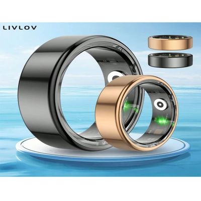 DirectNine Basics Latest R02 Smart Ring, Health Management, Sleep Monitoring, Temperature Calculation, Steps & Exercise Tracking, Stainless Steel, Gold, Size #8, #9, #10, #11