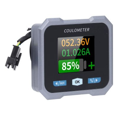 Diydeg Smart Battery Monitor, 1.8in HD Color LCD Screen RV Battery Monitor Multifunctional Battery Monitor with Shunt, RV Voltmeter with Handlebar Mount Bracket for RV Boat