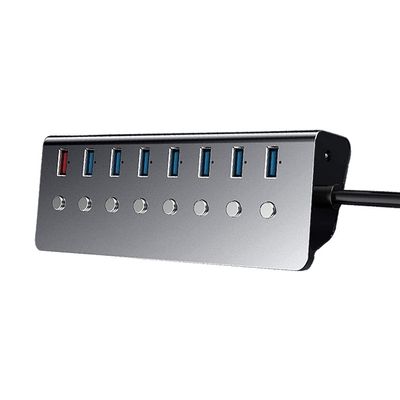7 Ports USB HUB+1 Charging Port USB Extension with Switches 15W Adapter Support Splitter Computer Accessories