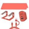 BLACK+DECKER Laptop Stand, Desk Mat, Combo Cable, 2-Port Wall Charger, Perfect for Home, Office, WFH, Dorm - Coral Rose Red Set view 1