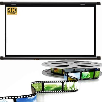 ZYXQQJ 60 Inch Pull Down Projector Screen, Wall Mounted Movie Screen, 4K HD Home Theater Projection Screen 16:9/4:3 Format(4:3,30inch)
