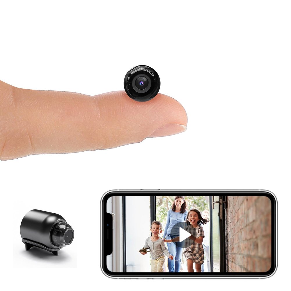 Smallest Wireless WiFi IP Camera,HD1080P Portable Mini Camera with Video Recording Live Feed,Baby Monitor,Nanny Cam,with Night Vision,Motion Detection,Cloud Storage for Security with iOS Android APP