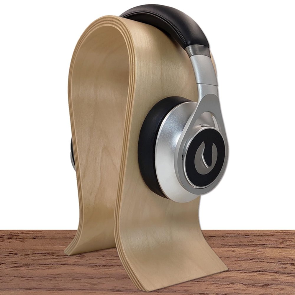 JevLoN Wooden Headphone Stand, Stylish Unique Desk Headset Holder, Headset Holder, Gaming Headphone Stand, for All Headphone Sizes(A,Width10cm)