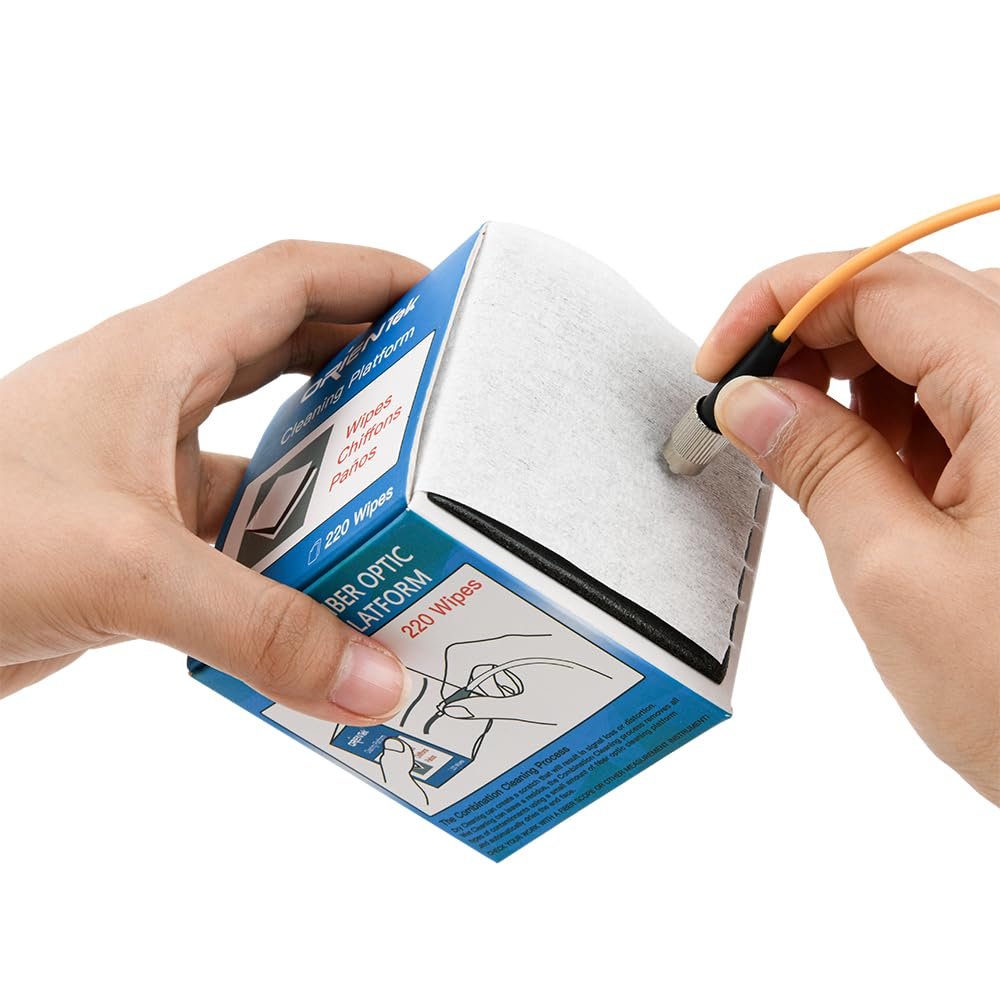 FOCP Fiber Optic Cleaning Wipe, Over 200 Uses Fiber Optic Cleaning Platform Suitable for FC/SC/ST/LC/Bare Fiber, FTTH Fiber Cleaning Tool