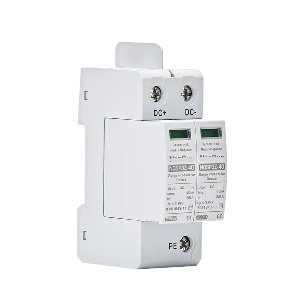 CKFLUVNX DC SPD Surge Protector 250V 500V 1000V Voltage 2P Lightning Protection 20KA 40KA High Current(2P DC500V)