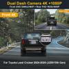 Fitcamx Front 4K+Rear 1080P Dash Cam Adapts for Toyota Land Cruiser 2024-2026 (J250/Gen15), OEM Factory Look, Dual HD Video, Built-in WiFi & APP, Loop Recording, G-Sensor, Easy to Set, 128GB Card view 2
