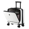 16 Inch Carry On Luggage with 2 Compartments for 14 & 15 Laptop, 16.14*8*17.12 Rolling Briefcase, Lightweight Hardshell ABS+PC Suitcase with Spinner Silent Wheels, for Business Trip, Milky White view 1