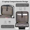 16 Inch Carry On Luggage with 2 Compartments for 14 & 15 Laptop, 16.14*8*17.12 Rolling Briefcase, Lightweight Hardshell ABS+PC Suitcase with Spinner Silent Wheels, for Business Trip, Milky White view 3