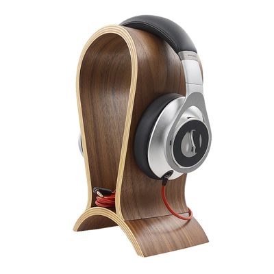 JevLoN Headphone Stand Wood, Headset Stand for Desk, Walnut Gaming Headphone Holder, Universal Headset Holder, Headphone Decoration Stand, for All Headphone Sizes(Walnut)