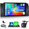 2+64G Car Stereo for BMW X5 E39 E53 1998-2006 - Wireless Carplay & Android Auto - 9 Inch Android Touch Screen Radio with EQ DSP, GPS, WiFi, SWC + AHD Backup Camera, MIC view 1
