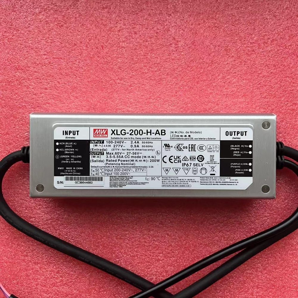 MEAN WELL XLG-200-H-A 200W 3500mA Constant Voltage + Constant Current LED Driver XLG-200
