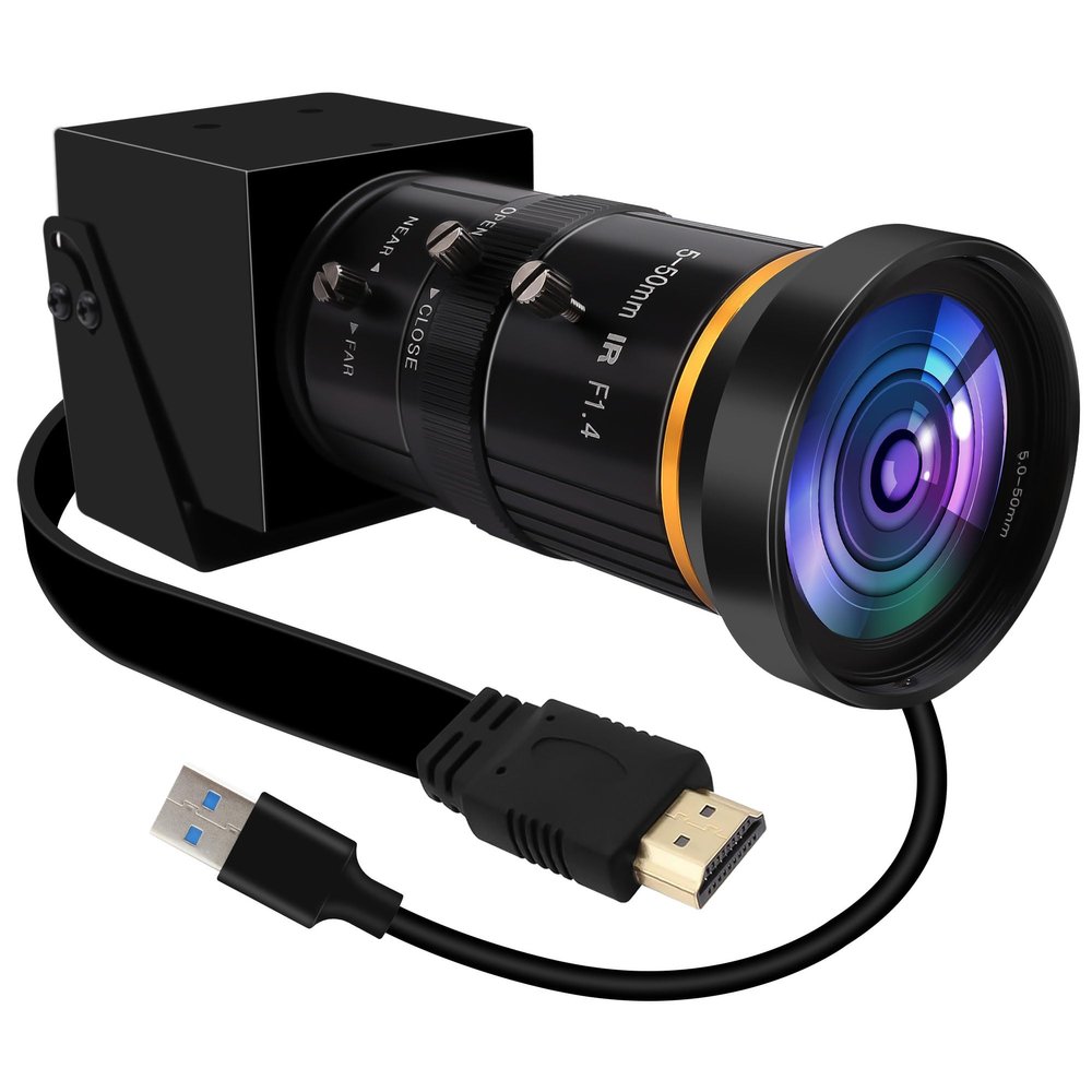 ALPCAM HDMI USB Camera 4K 30fps Webcam 10X Manual Zoom USB Webcam with 5-50mm CS Lens H.264 Video Conference Camera for Computer Laptop Raspberry Pi Jetson Nano