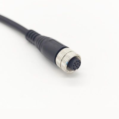 M12 12 Pins Connector Cable, Single Female Circular Connector Molding Cable A Code Straight Industrial Molded Cable IP67 Waterproof Unshielded PVC Cable 30V 1.5A AC/DC 1Meter AWG263.28ft