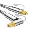 VANAUX 90-Degree Optical Audio Cable 6FT,Premium Fiber Optic Toslink Cable(24K Gold-Plated Connectors,Aluminum Alloy Shell,Braided Jacket)Ideal for Tight Spaces,Home Theater,Soundbars,Gaming Consoles view 1
