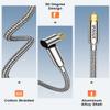 VANAUX 90-Degree Optical Audio Cable 6FT,Premium Fiber Optic Toslink Cable(24K Gold-Plated Connectors,Aluminum Alloy Shell,Braided Jacket)Ideal for Tight Spaces,Home Theater,Soundbars,Gaming Consoles view 3