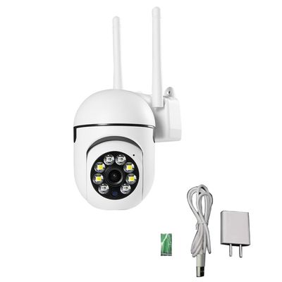 Geuxe 5G WiFi 360 Surveillance Cameras Tracking Full Color Night Vision Security Protection Motion Outdoor Camera US Plug, White