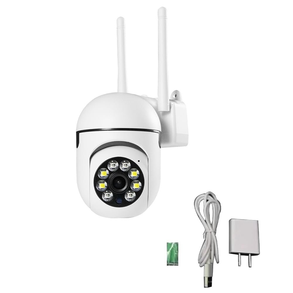 Geuxe 5G WiFi 360 Surveillance Cameras Tracking Full Color Night Vision Security Protection Motion Outdoor Camera US Plug, White