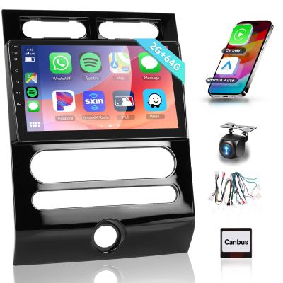 2G 64G for Ford Expedition 2007-2014 Automatic A/C Car Radio Stereo Replacement with Wireless Carplay Android Auto 9inch1080P Touchscreen with Bluetooth 28UI RDS FM Radio Mirror Link Backup Camera