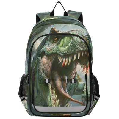 ALAZA Comic Book Illustrated T-rex Dinosaur School Backpacks Travel Laptop Bag Kids Bookbag for Girls Boys Teens Women Men