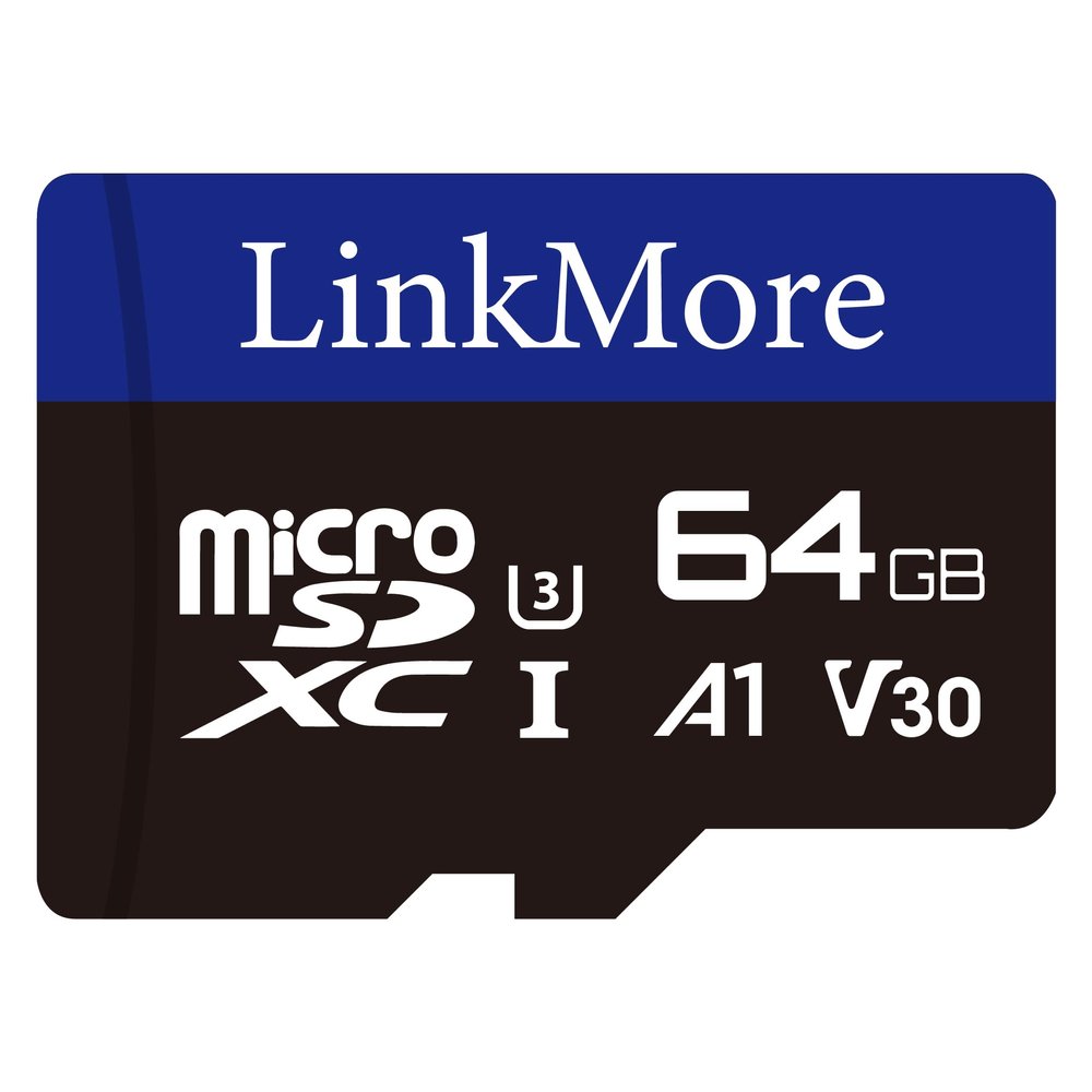 LinkMore XV13 64GB MicroSD Memory Card, MicroSDXC A1 UHS-I U3 V30 Class 10, Read Up to 95 MB/s, Write Up to 45 MB/s, SD Adapter Included