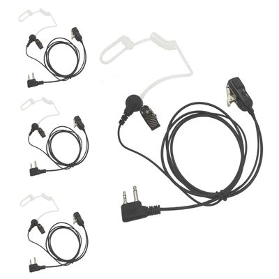 PZYPYM 2 Pin Security Ear Piece Walkie Talkie Surveillance Headset Transparent Acoustic Clear Tube Earphone with Ptt Vox for Midland Avph3 gxt FRS gmrs x talker lxt600pa t51r br200 2-Way Radio(4Pack)
