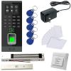 MENGQI-CONTROL Biometric Fingerprint RFID Password Access Control System+ 600lbs Force Electric Magnetic Lock +Cards and Key Fobs Controller 110V-240V Power Adapter Keypad Reader view 1