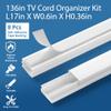 136in Cord Hider for Wall Mount TV, White Wire Covers for 1 Mini Cords, YCLYC 8Pack Cable Hider Kit, Paintable Power Wall Cord Cover, Wire Hiders for TV on Wall Cable Raceway - L17in W0.6in H0.36in view 3