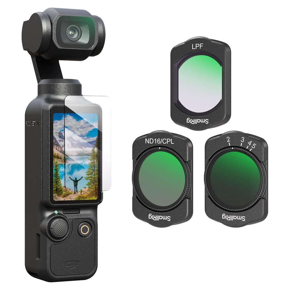 SMALLRIG Magnetic Filters Set for DJI Osmo Pocket 3, VND2-5, ND16/CPL Filter, LPF Filter and Screen Protector 4776