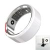 HFDJRWK Smart Ring Heart Rate/Sleep/Blood Oxygen Monitoring No Need to Subscribe to The App with Sos Function Compatible with iOS and Android(Silver,8#) view 1