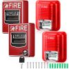 Relaxweex 4 Pcs Fire Alarm Pull Station Fire Warning Siren 12/24V DC Sound and Light Emergency Alarm Dual Action Manual Call Point with Key Security Horn Buzzer for Home or Office view 1