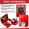 Relaxweex 4 Pcs Fire Alarm Pull Station Fire Warning Siren 12/24V DC Sound and Light Emergency Alarm Dual Action Manual Call Point with Key Security Horn Buzzer for Home or Office view 4