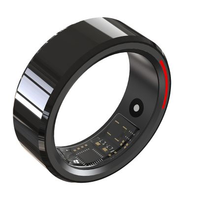 HFDJRWK Smart Ring Compatible with iOS and Android 7-Day Battery Life Activity and Sleep Tracker/Stress/Heart Rate Monitor, Waterproof(Black,11#)