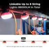 Omlite 100FT Temporary Construction String Lights:100W 11000LM ETL Certified Industrial LED String Work Lights,IP65 Waterproof 18AWG Wire Super Bright for Garage Mine cave,with Hanging Hooks view 4