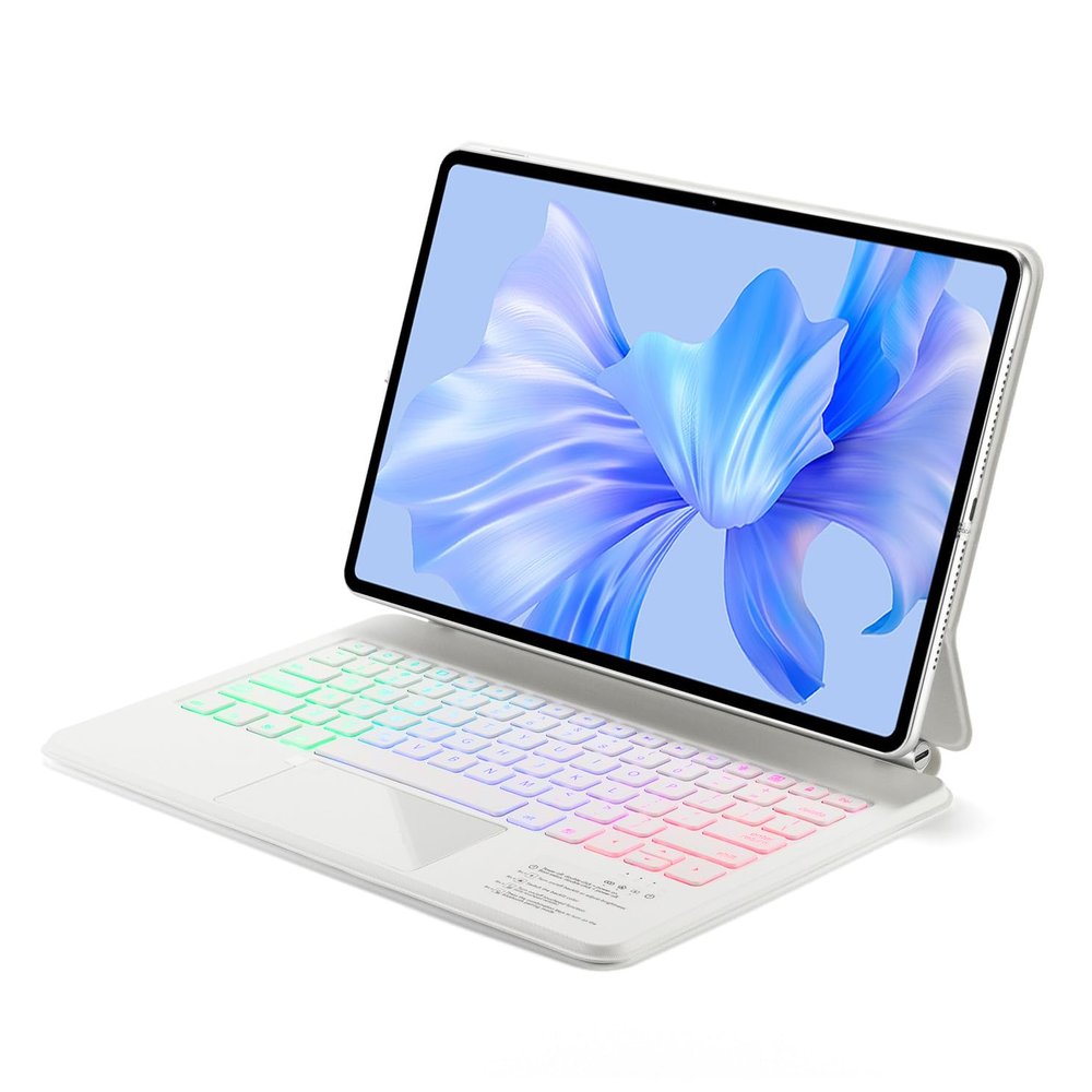 Aidashine Keyboard Case for Huawei Matepad Pro 10.8, Magic-Stand,Built-in Trackpad,7-Color Backlit,White