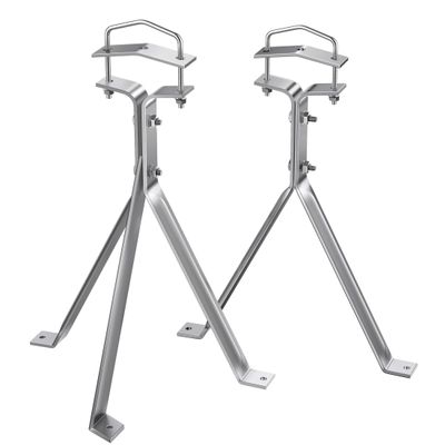 12'' Adjustable Antenna Mast Wall Mount Bracket, 2 Pcs Antenna Stand Off Bracket, Heavy Duty TV Antenna Mounting Brackets, Antenna Wall Mount 12 Inch, Wall Mount Mast ClamTripod Bracket & Y-Brackets