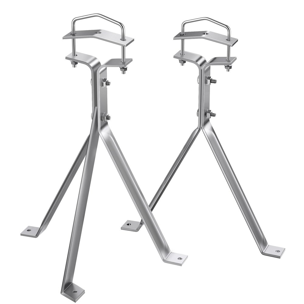 12'' Adjustable Antenna Mast Wall Mount Bracket, 2 Pcs Antenna Stand Off Bracket, Heavy Duty TV Antenna Mounting Brackets, Antenna Wall Mount 12 Inch, Wall Mount Mast ClamTripod Bracket & Y-Brackets