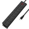 JUNNUJ Heavy Duty 20 Amp Power Strip with Surge Protection 3000J, Garage 16 Outlets Metal 12 Gauge, Desk Strips Wide Spaced, High Amp 5-15P Adapter Shop 6-20R T-Slot Industrial Outlets (16AC, 6FT) view 1