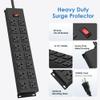 JUNNUJ Heavy Duty 20 Amp Power Strip with Surge Protection 3000J, Garage 16 Outlets Metal 12 Gauge, Desk Strips Wide Spaced, High Amp 5-15P Adapter Shop 6-20R T-Slot Industrial Outlets (16AC, 6FT) view 2