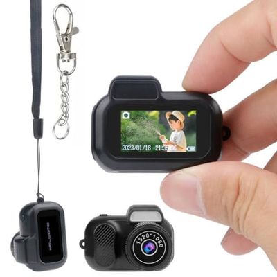 KeyCam Camera - World's Smallest 1080P HD Camera, Mini Camera Keychain, KeyCam Keychain Photo/Video Camera, Retro Portable Mini Pixel Camera with Eight Filters for Indoor Home Outdoor (No memory card)