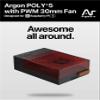 Argon Poly+5 Raspberry Pi 5 Case | Pi 5 ABS Case with 30mm PWM Fan, Heatsink, Simple Removable Top Cover for Pi 5 (BRED) view 3